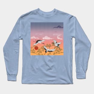 Cranes at sunset Long Sleeve T-Shirt